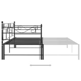 Extendable Sofa Bed Frame Without Mattress Black Metal 90x200cm