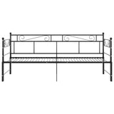 Extendable Sofa Bed Frame Without Mattress Black Metal 90x200cm