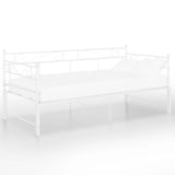 Extendable sofa bed frame without mattress white 90x200 cm