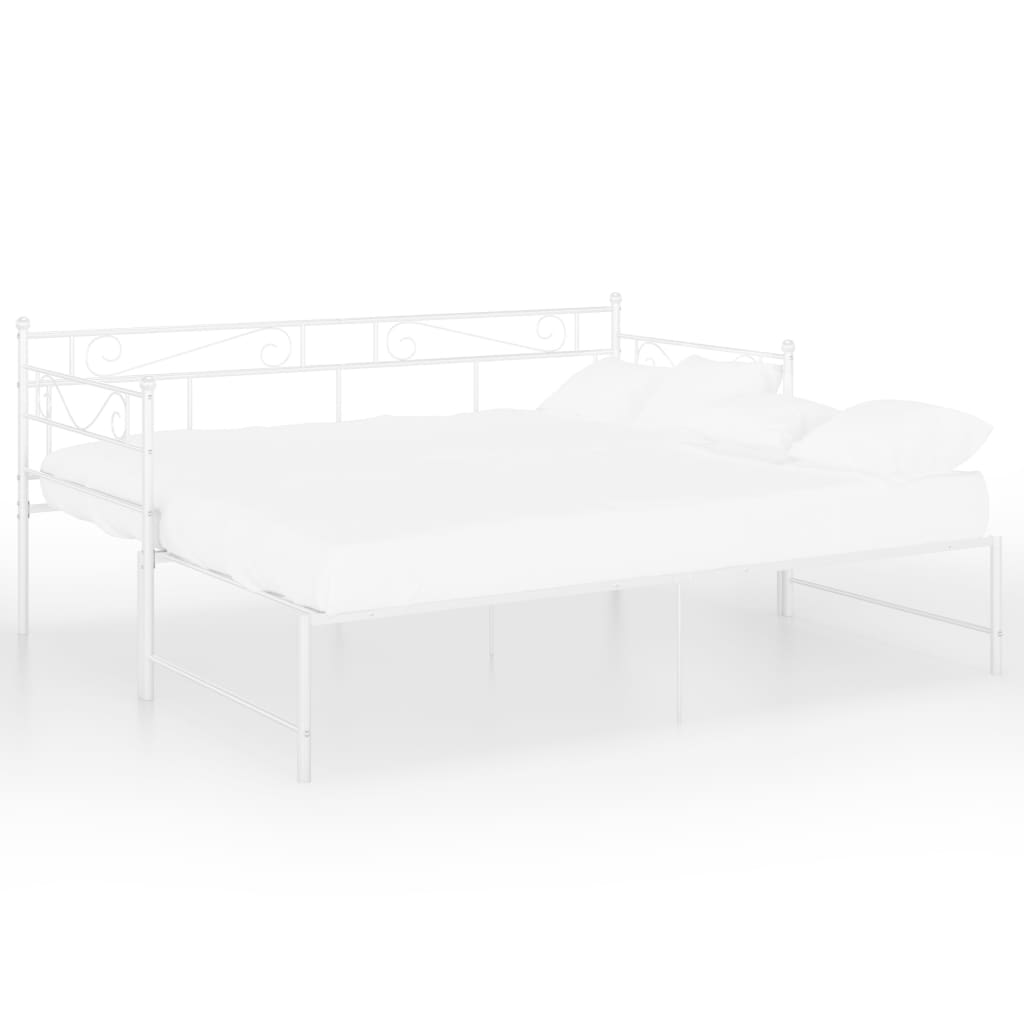 Extendable sofa bed frame without mattress white 90x200 cm