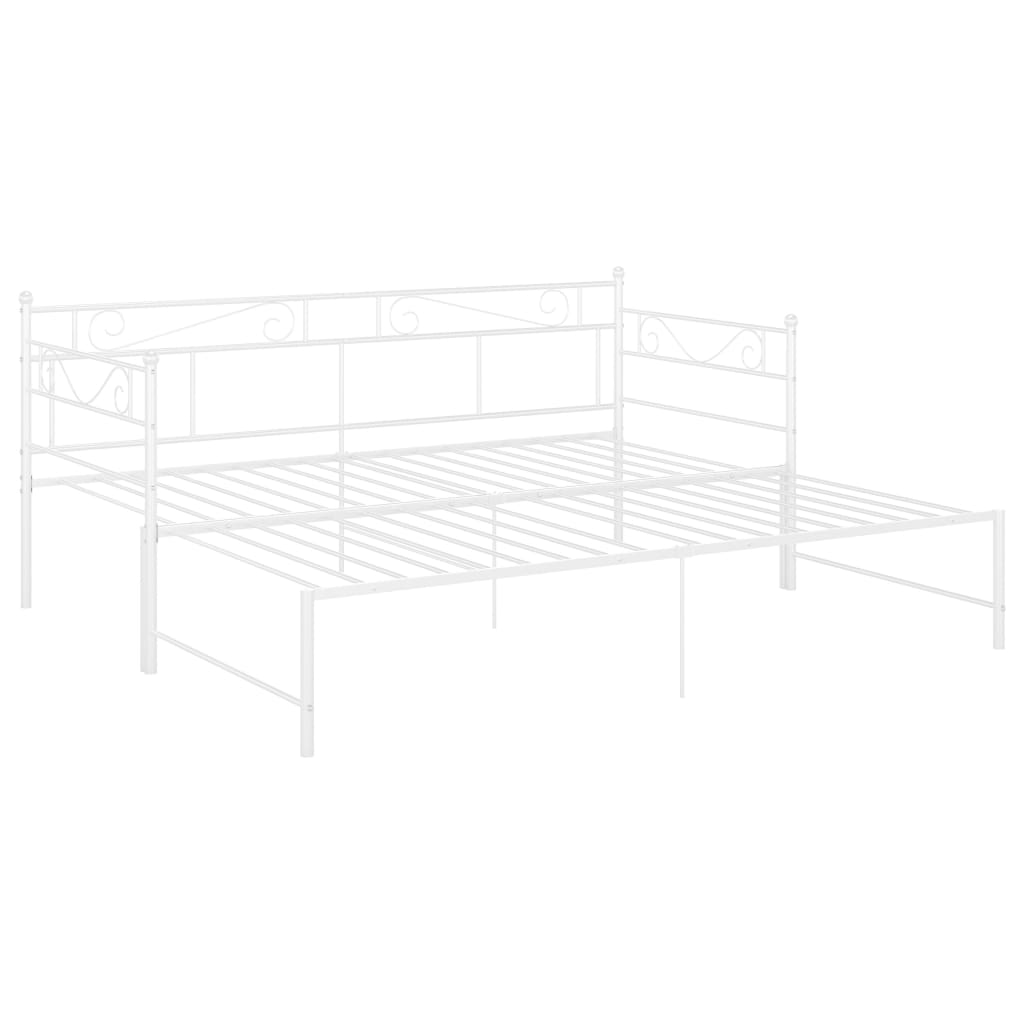 Extendable sofa bed frame without mattress white 90x200 cm