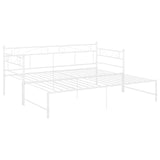 Extendable sofa bed frame without mattress white 90x200 cm