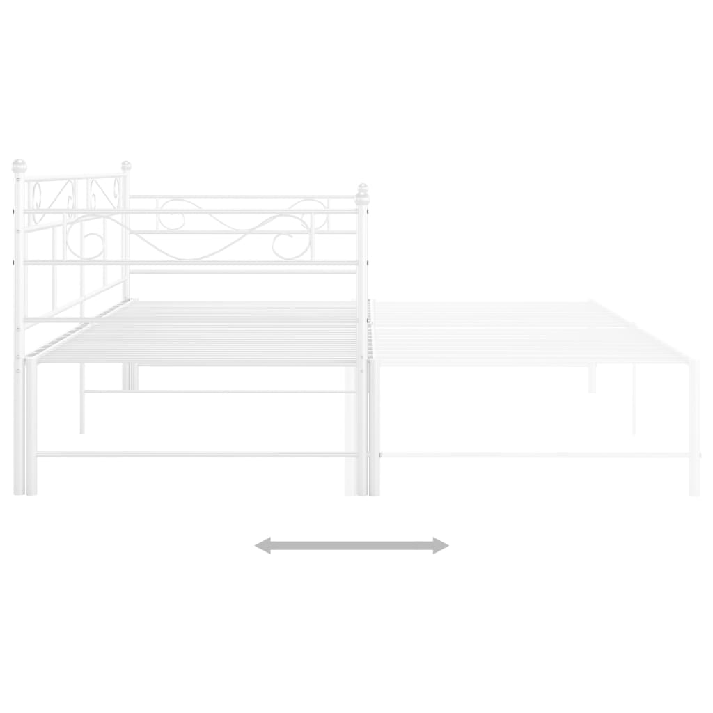 Extendable sofa bed frame without mattress white 90x200 cm