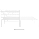 Extendable sofa bed frame without mattress white 90x200 cm