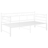 Extendable sofa bed frame without mattress white 90x200 cm