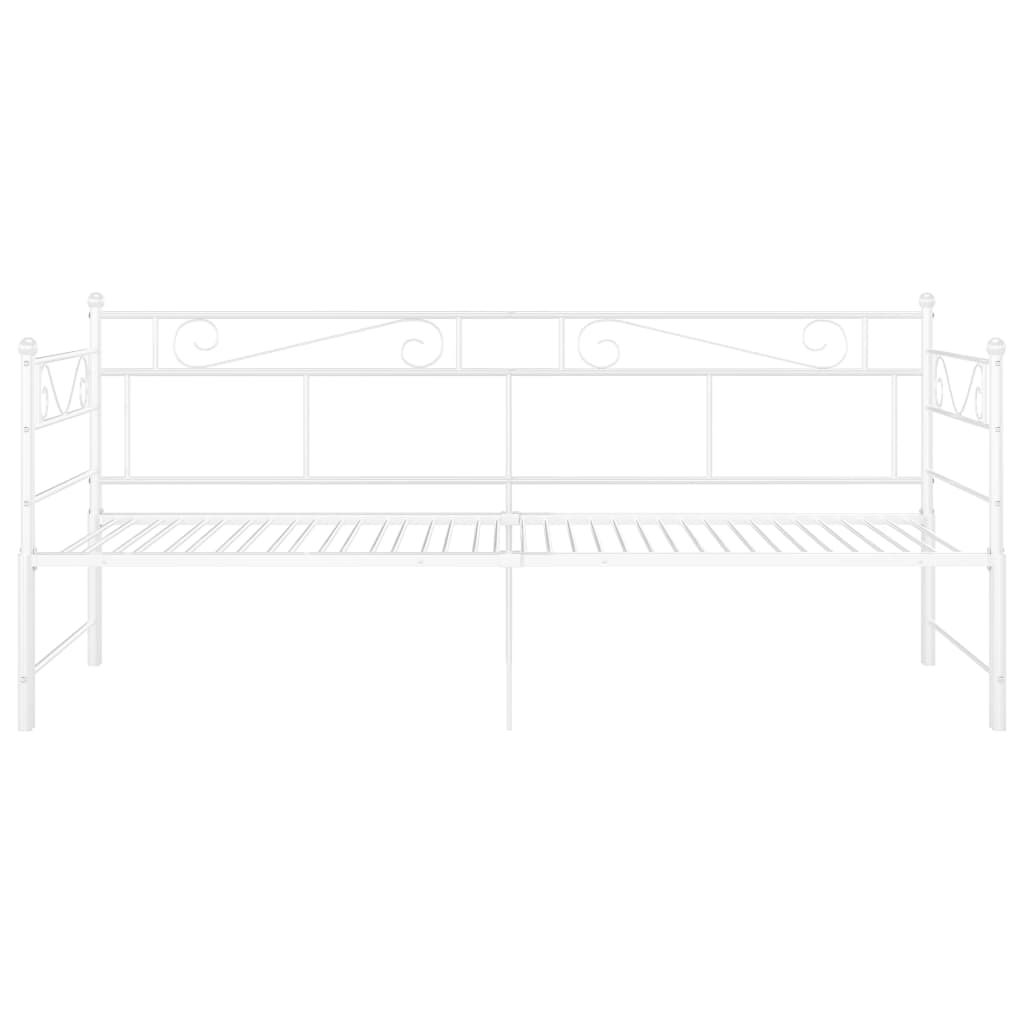 Extendable sofa bed frame without mattress white 90x200 cm