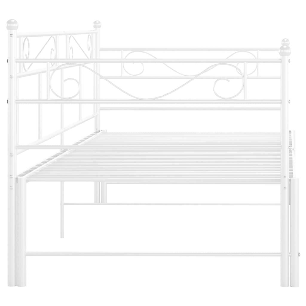 Extendable sofa bed frame without mattress white 90x200 cm