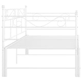 Extendable sofa bed frame without mattress white 90x200 cm