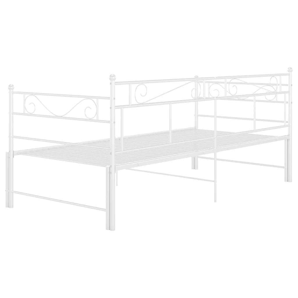 Extendable sofa bed frame without mattress white 90x200 cm