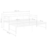 Extendable sofa bed frame without mattress white 90x200 cm