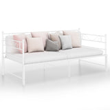 Extendable sofa bed frame without mattress white 90x200 cm