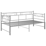 Extendable sofa bed frame without mattress gray metal 90x200cm