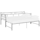 Extendable sofa bed frame without mattress gray metal 90x200cm