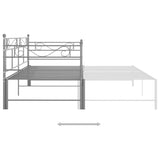 Extendable sofa bed frame without mattress gray metal 90x200cm