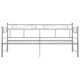 Extendable sofa bed frame without mattress gray metal 90x200cm