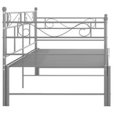 Extendable sofa bed frame without mattress gray metal 90x200cm