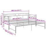 Extendable sofa bed frame without mattress gray metal 90x200cm