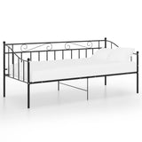 Cadre de canapé-lit sans matelas noir métal 90x200 cm