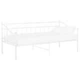 Sofa bed frame without mattress white metal 90x200 cm