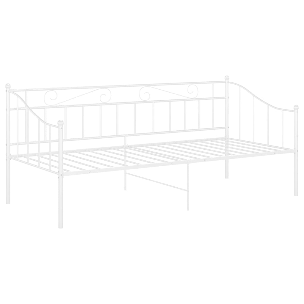 Sofa bed frame without mattress white metal 90x200 cm