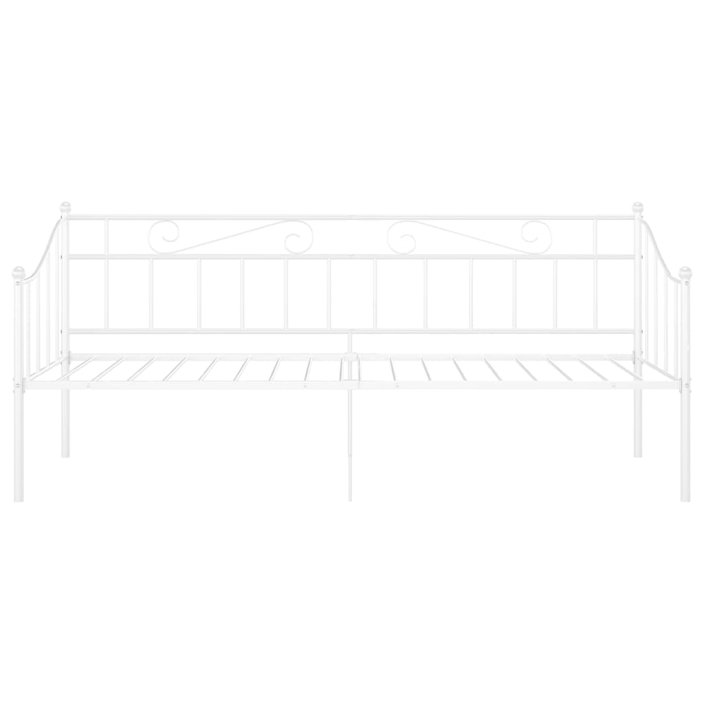 Sofa bed frame without mattress white metal 90x200 cm