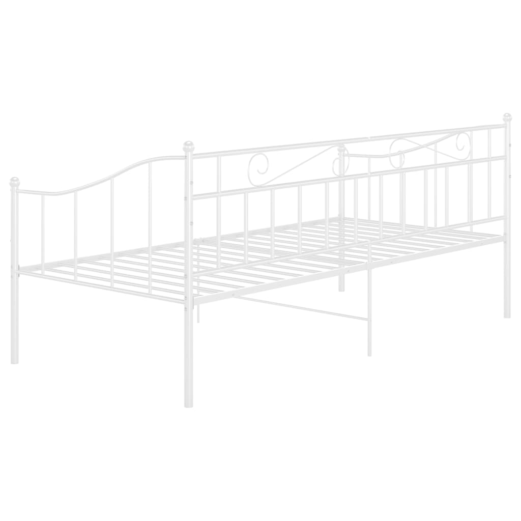 Sofa bed frame without mattress white metal 90x200 cm