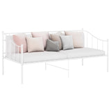 Sofa bed frame without mattress white metal 90x200 cm