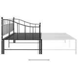 Extendable Sofa Bed Frame Without Mattress Black Metal 90x200cm