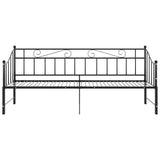 Extendable Sofa Bed Frame Without Mattress Black Metal 90x200cm