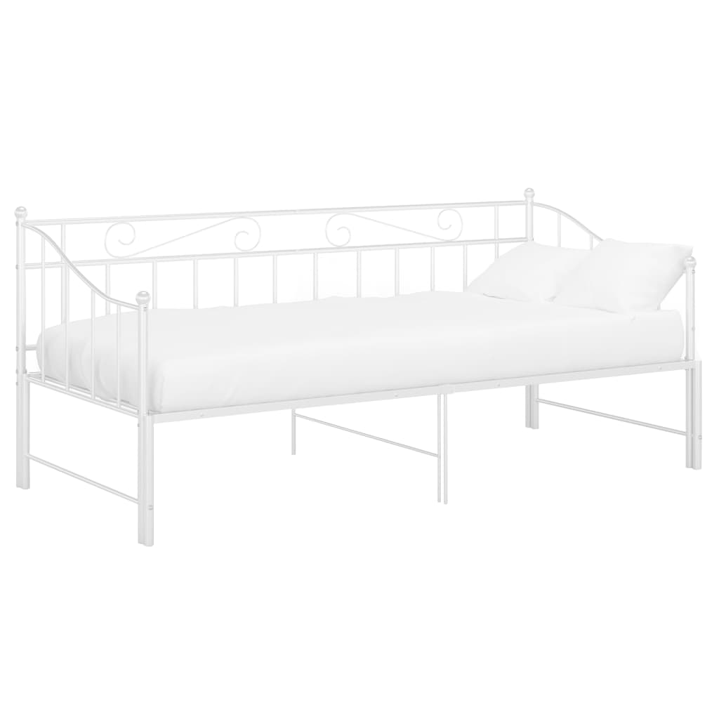 Cadre de canapé-lit extensible sans matelas blanc 90x200 cm