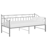 Extendable sofa bed frame without mattress gray metal 90x200cm