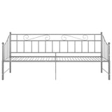 Extendable sofa bed frame without mattress gray metal 90x200cm