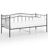 Sofa bed frame without mattress black metal 90x200 cm