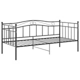 Sofa bed frame without mattress black metal 90x200 cm