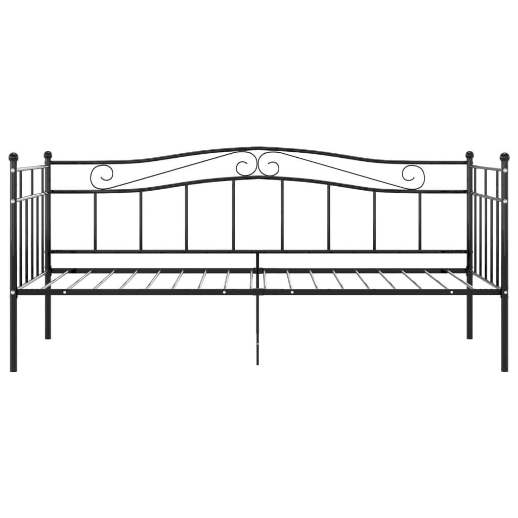 Sofa bed frame without mattress black metal 90x200 cm