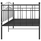 Sofa bed frame without mattress black metal 90x200 cm