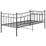 Sofa bed frame without mattress black metal 90x200 cm