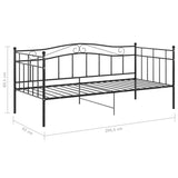 Sofa bed frame without mattress black metal 90x200 cm