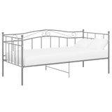 Sofa bed frame without mattress gray metal 90x200 cm