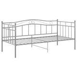 Sofa bed frame without mattress gray metal 90x200 cm