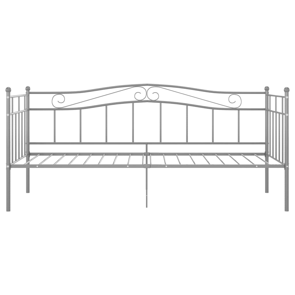 Sofa bed frame without mattress gray metal 90x200 cm