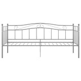 Sofa bed frame without mattress gray metal 90x200 cm