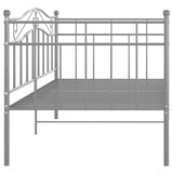 Sofa bed frame without mattress gray metal 90x200 cm