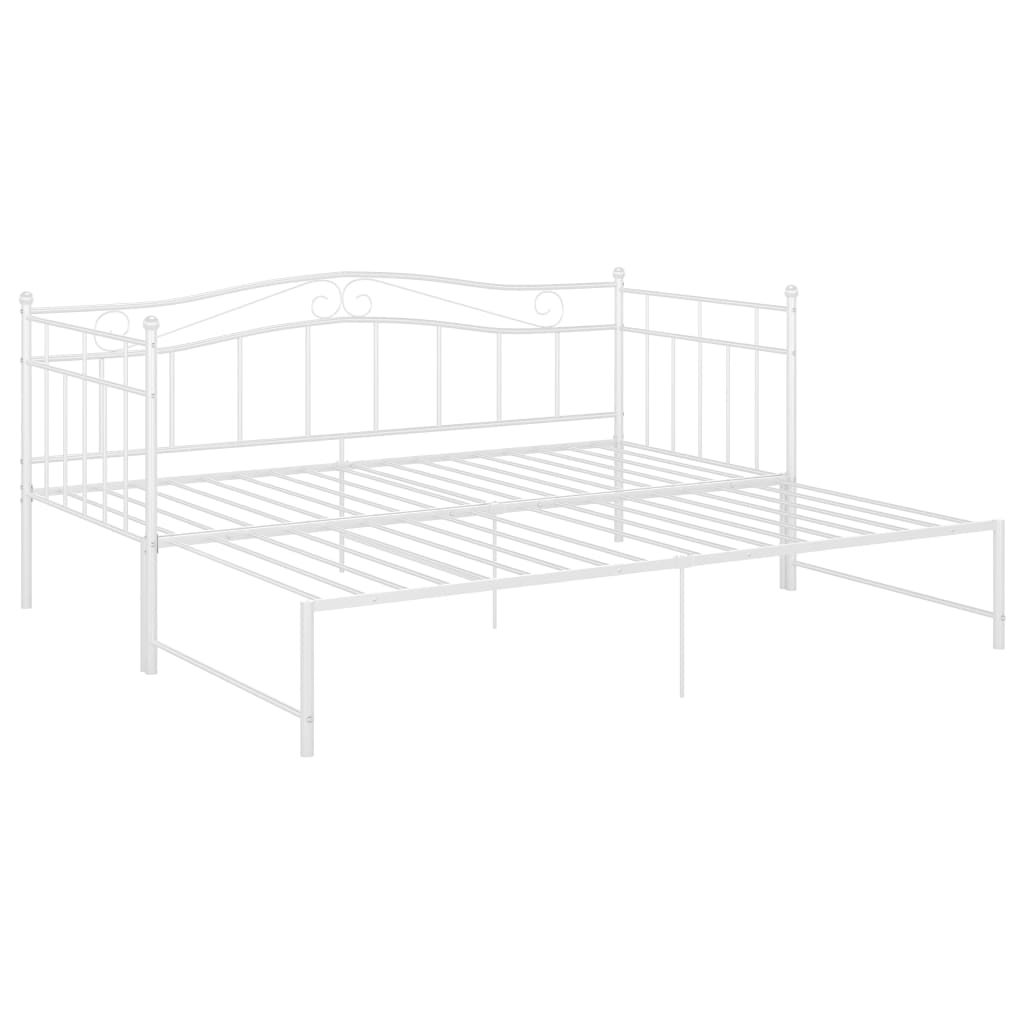 Extendable sofa bed frame without mattress white 90x200 cm