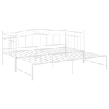 Extendable sofa bed frame without mattress white 90x200 cm