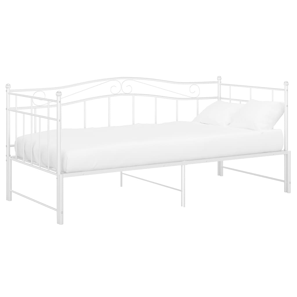 Extendable sofa bed frame without mattress white 90x200 cm