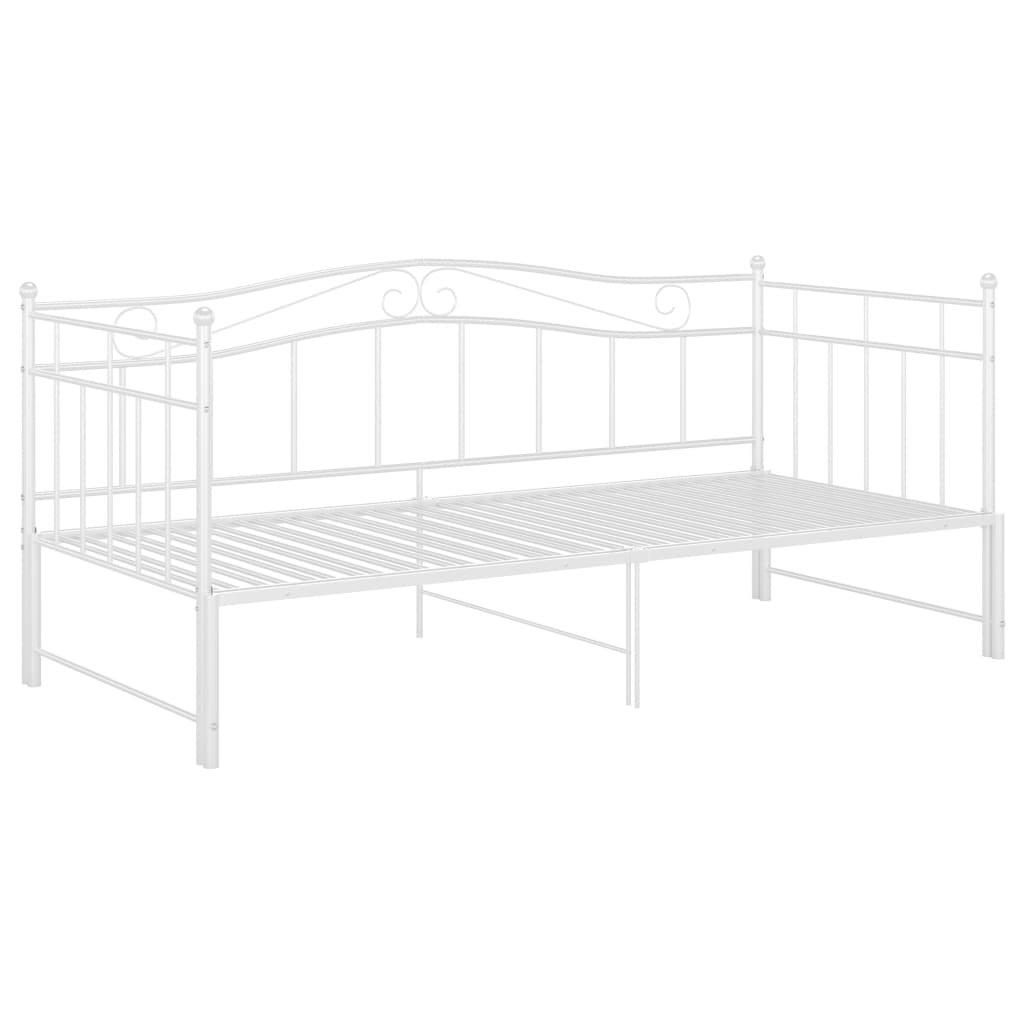 Extendable sofa bed frame without mattress white 90x200 cm