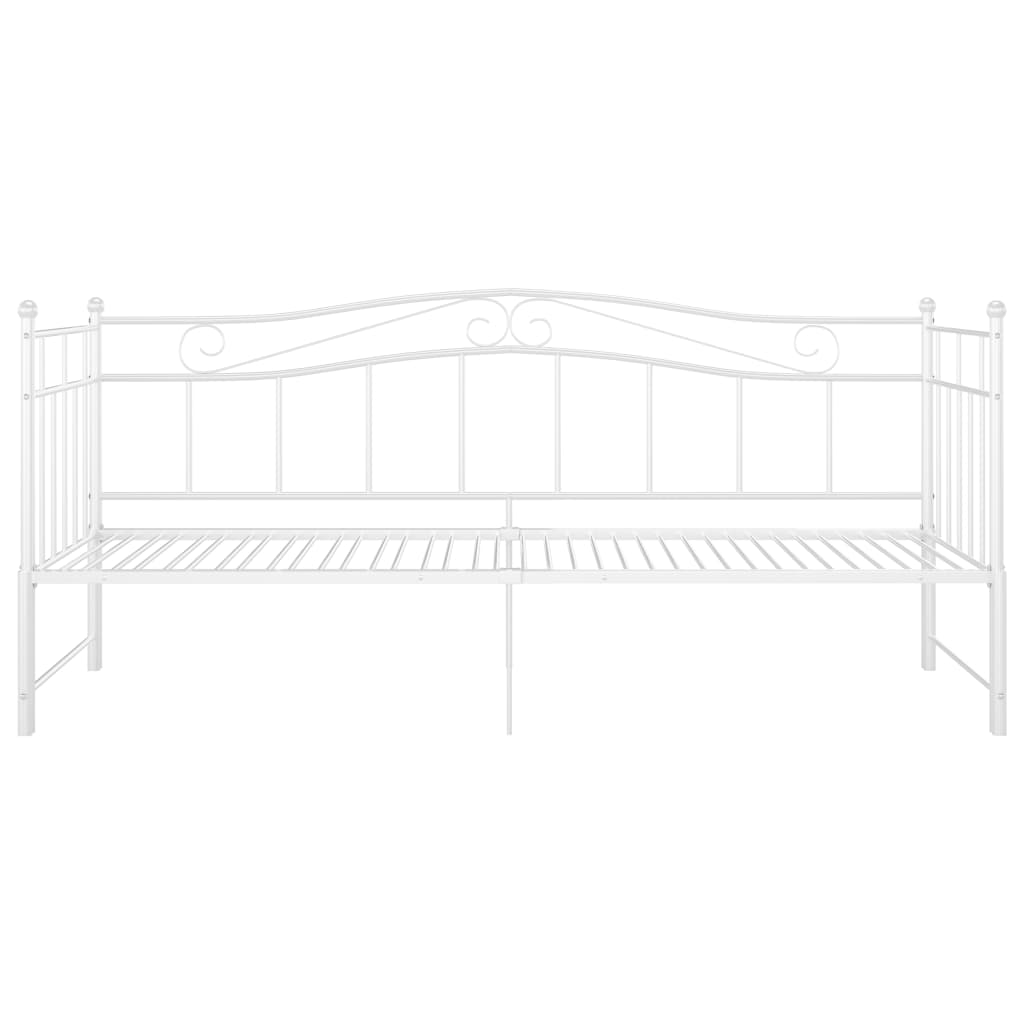 Extendable sofa bed frame without mattress white 90x200 cm