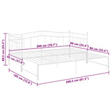 Extendable sofa bed frame without mattress white 90x200 cm