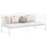 Extendable sofa bed frame without mattress white 90x200 cm